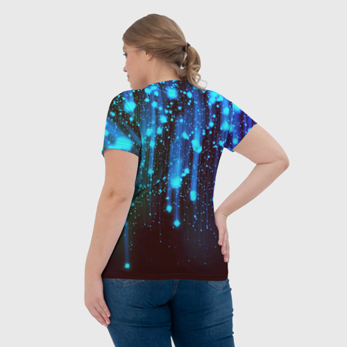 Женская футболка 3D с принтом Звездопад Звёздный дождь, вид сзади #2