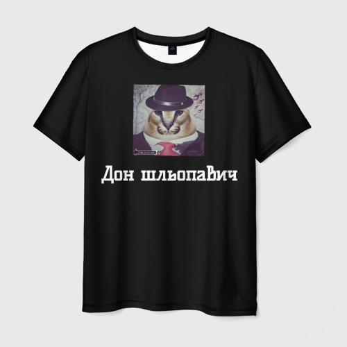 Мужская футболка 3D с принтом Шлёпа гангстер, вид спереди #2