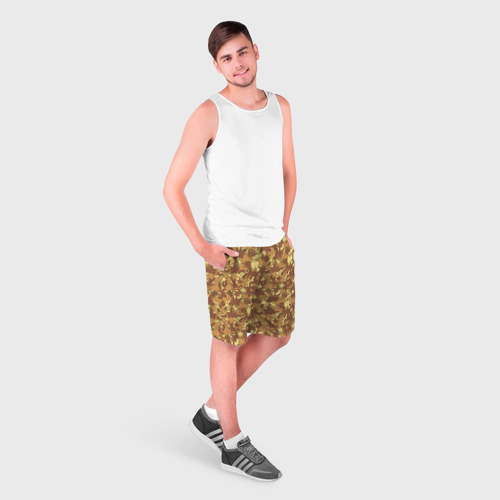 Мужские шорты 3D с принтом Творческий камуфляж в военном стиле, фото на моделе #1