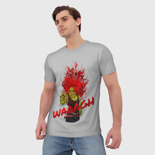 Мужская футболка 3D с принтом Waaagh reference, фото на моделе #1