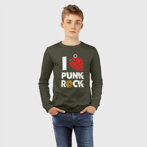 Детский свитшот хлопок с принтом I LOVE PUNK ROCK, фото #4
