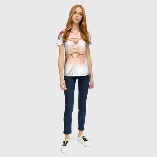 Женская футболка 3D с принтом Тело как у девушки из аниме, вид сбоку #3