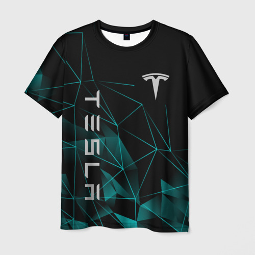 Мужская футболка 3D с принтом Tesla Тесла Геометрия, вид спереди #2
