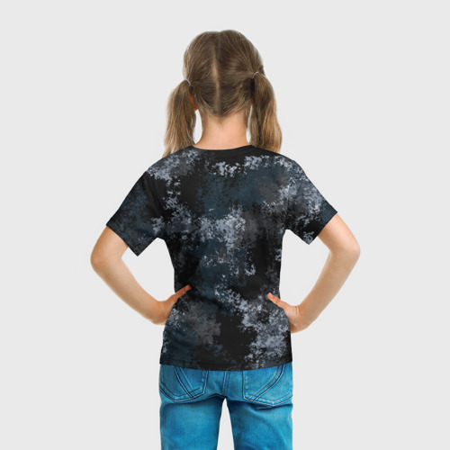 Детская футболка 3D с принтом Камуфляж ночной Ниндзя, вид сзади #2