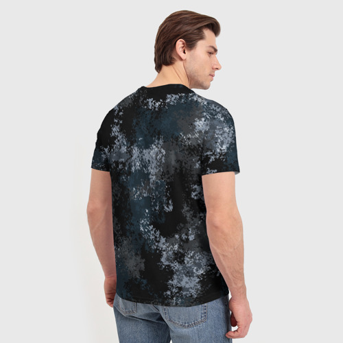 Мужская 3D футболка с принтом Камуфляж ночной Ниндзя, вид сзади #2