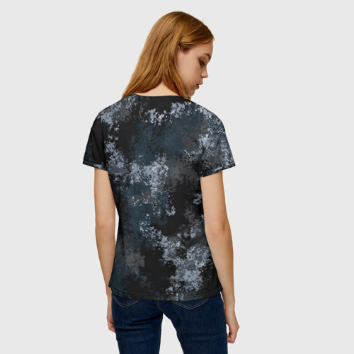 Женская футболка 3D с принтом Камуфляж ночной Ниндзя, вид сзади #2