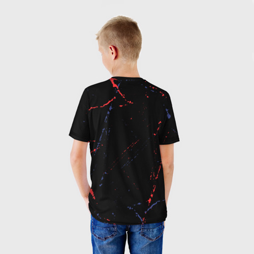 Детская футболка 3D с принтом FNF - парень Гранж, вид сзади #2