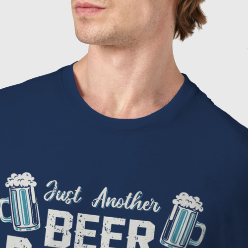 Мужская футболка хлопок с принтом Просто еще один любитель пива, с проблемой рыбалки, фото #4