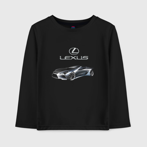 Детский лонгслив хлопок с принтом Lexus Motorsport, вид спереди #2