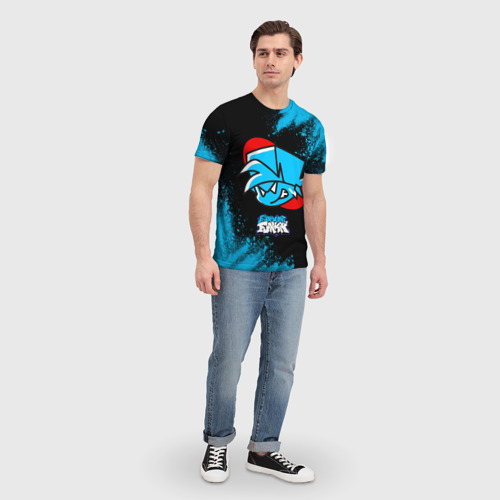 Мужская футболка 3D с принтом Фрайдей Найт Фанкин - парень - Краска, вид сбоку #3
