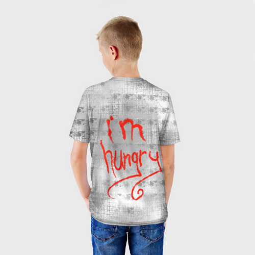 Детская футболка 3D с принтом Голодяка рисунок, вид сзади #2