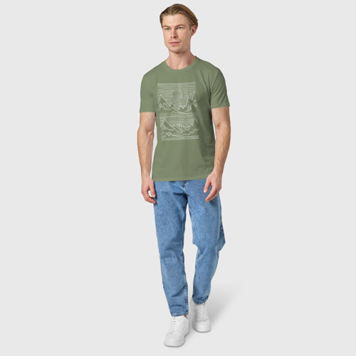 Мужская футболка хлопок с принтом 3D горы, вид сбоку #3