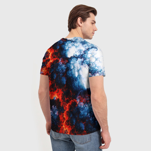 Мужская футболка 3D с принтом 3D ядерный космический взрыв огонь, вид сзади #2