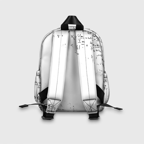 Детский рюкзак 3D с принтом КОТ ПРОГРАММИСТ /  ФОРМУЛЫ, вид сзади #2