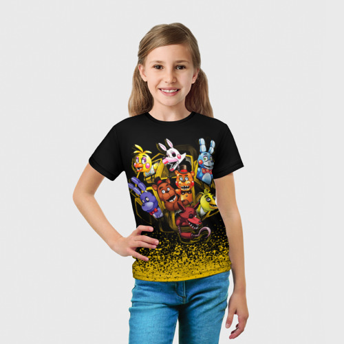 Детская 3D футболка с принтом Фредди и Компания, вид сбоку #3