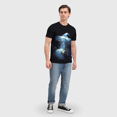 Мужская футболка 3D с принтом Ранна с волками Elden Ring, вид сбоку #3