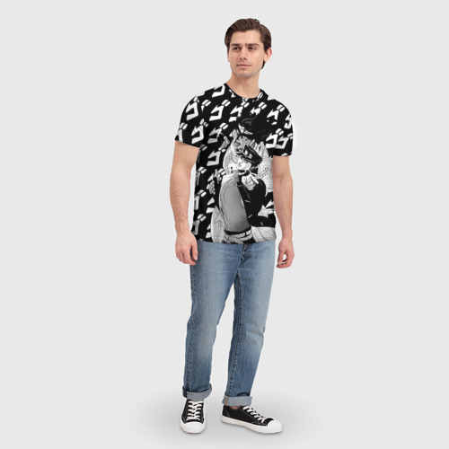 Мужская 3D футболка с принтом ДЖОТАРО  Куджо/ JOJO  / жожо, вид сбоку #3