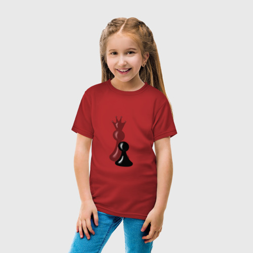 Детская футболка хлопок с принтом За каждой пешкой тень Королевы, вид сбоку #3