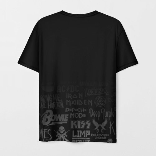 Мужская футболка 3D с принтом Black Sabbath логотипы рок групп, вид сзади #1