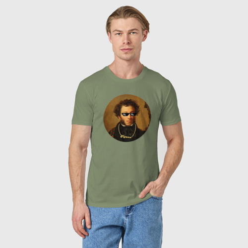Мужская футболка хлопок с принтом Пушка!, фото на моделе #1