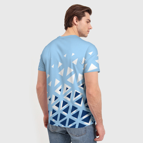 Мужская 3D футболка с принтом Сборная Аргентины футбол, вид сзади #2