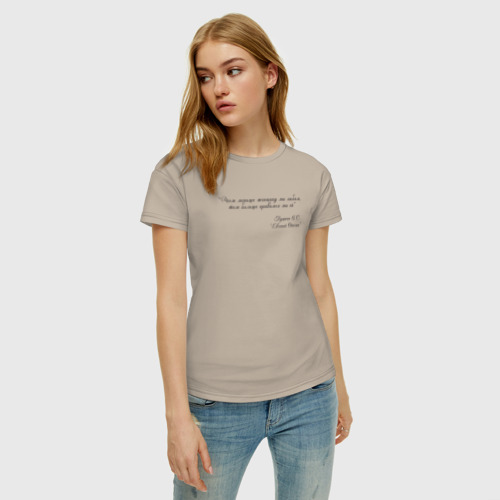 Женская футболка хлопок с принтом Цитата из Онегина, фото на моделе #1