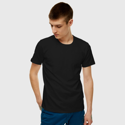 Мужская футболка с принтом Базовая черная, фото на моделе #1