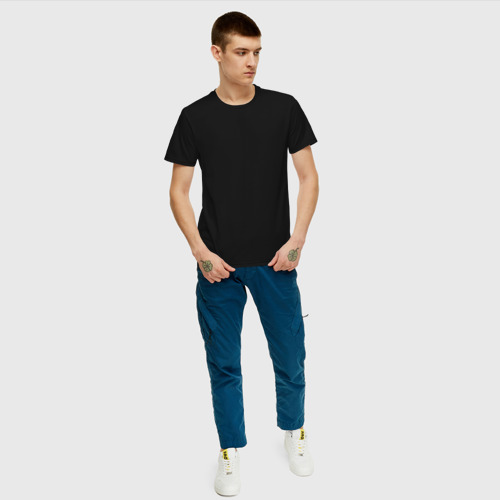 Мужская футболка с принтом Базовая черная, вид сбоку #3