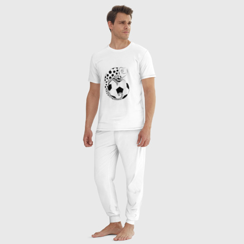 Мужская пижама хлопок с принтом Футбол - Хамелеон, вид сбоку #3