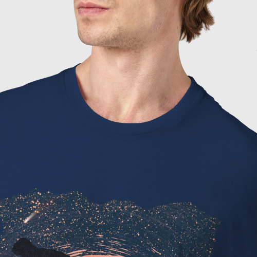 Мужская футболка хлопок с принтом Лунный Медведь Райдер, фото #4