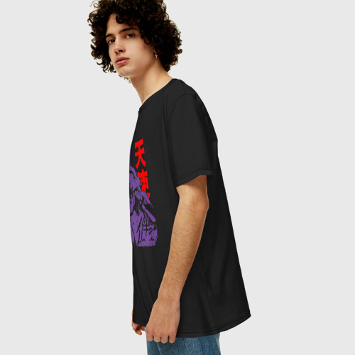 Мужская футболка хлопок Oversize с принтом Ева 01 арт, вид сбоку #3