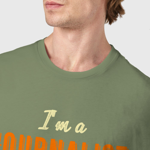 Мужская футболка хлопок с принтом Я журналист, а в чем твоя суперсила, фото #4