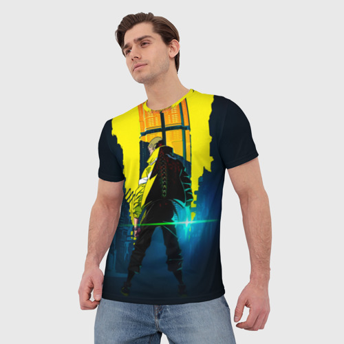 Мужская футболка 3D с принтом Anime Cyberpunk, фото на моделе #1