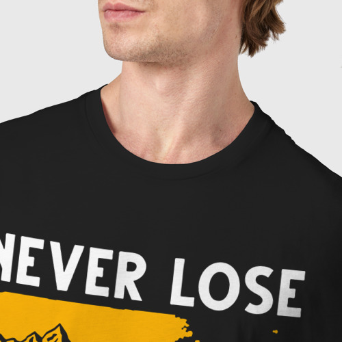 Мужская футболка хлопок с принтом Never lose focus, фото #4