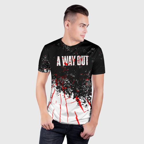 Мужская футболка 3D спортивная с принтом A way out, фото на моделе #1
