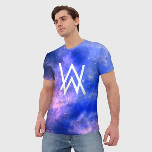 Мужская 3D футболка с принтом Alan Walker космос, фото на моделе #1