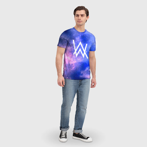 Мужская 3D футболка с принтом Alan Walker космос, вид сбоку #3