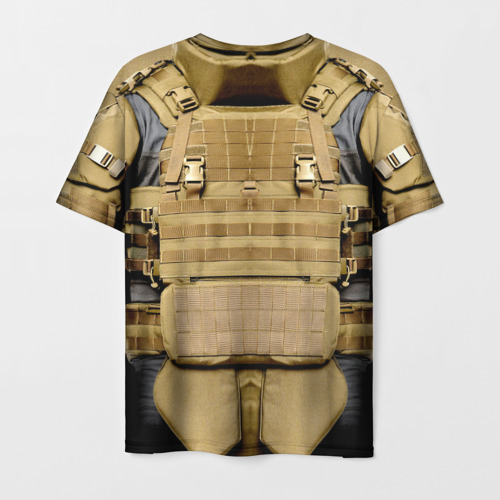 Мужская футболка 3D с принтом Бронежилет - армия России, вид сзади #1