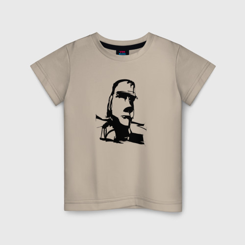 Детская футболка хлопок с принтом Взгляд Моаи, вид спереди #2