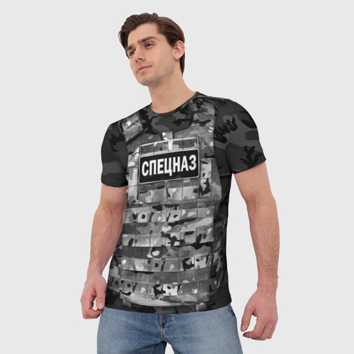 Мужская 3D футболка с принтом Бронежилет - спецназ России, фото на моделе #1