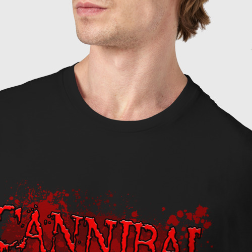 Мужская футболка хлопок с принтом Cannibal Corpse skeleton, фото #4