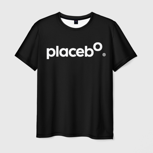 Мужская футболка 3D с принтом Плацебо Логотип, вид спереди #2