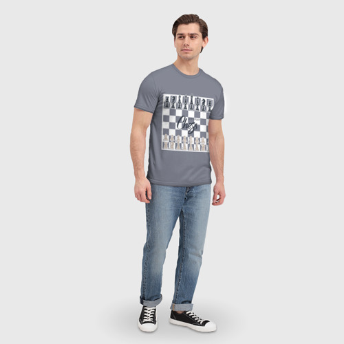 Мужская футболка 3D с принтом Let's play chess, вид сбоку #3