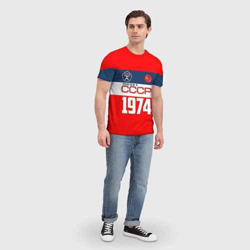 Мужская футболка 3D с принтом Рожден в СССР 1974, вид сбоку #3
