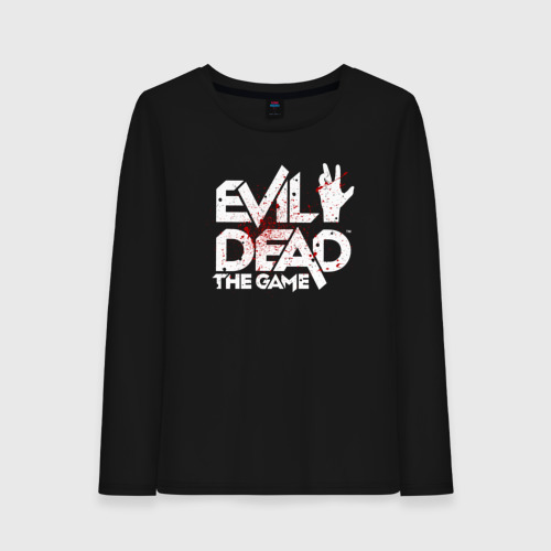 Женский лонгслив хлопок с принтом Logo Evil Dead in the blood, вид спереди #2