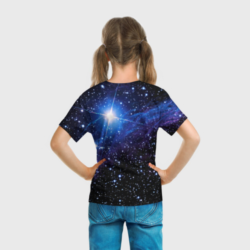 Детская футболка 3D с принтом Super Mario Odyssey Space Video game, вид сзади #2