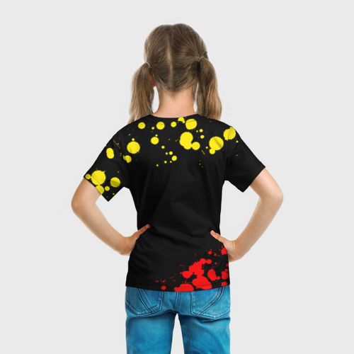 Детская футболка 3D с принтом Карина - кошка - Краска, вид сзади #2