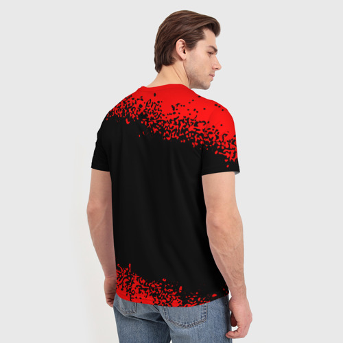 Мужская футболка 3D с принтом Eat Sleep Sims Repeat Краска, вид сзади #2