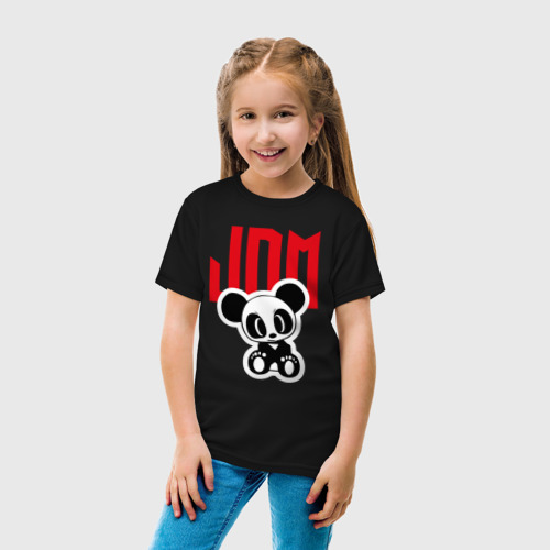 Детская футболка хлопок с принтом JDM Panda Japan, вид сбоку #3