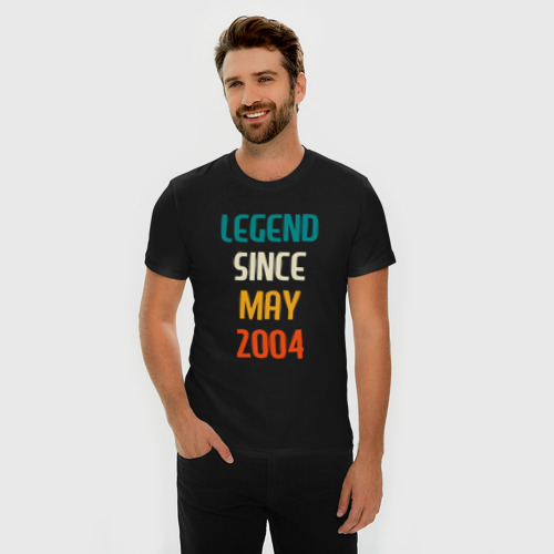 Мужская футболка премиум с принтом Legend Since May 2004, фото на моделе #1